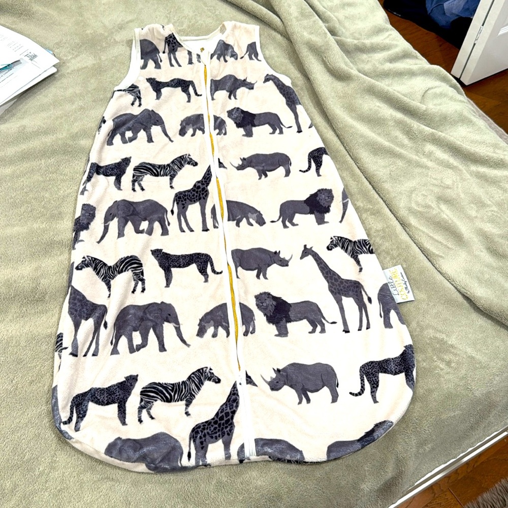 Sleep Sack Minky Couture Little Couture Weareable Blanket Safari Animals 12-24M
